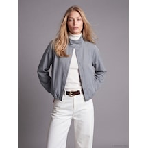 Lcw Vision Yeşil Dik Yaka Oversize Kadın Ceket