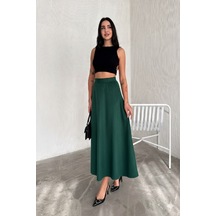 Gugus Kadın Uzun Süet Etek Kloş/mevlana Model 90 Cm Tam Boy Yeşil