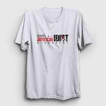 Presmono Unisex American Idiot V2 Green Day T-shirt Beyaz