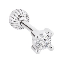 Gümüş Tektaşlı Tragus Piercing Gpc06as Altınsepeti Beyaz