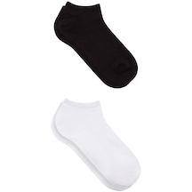 Mavi - 2Li Siyah Beyaz Patik Çorap Seti 198652-900 Beyaz
