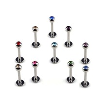 Novahub 10 Adet Moda Rhinestone Halter Barlar Göbek Dil Burun Halkaları Vücut Pirsing Takı, Seçenekler: 27 Çok Renkli