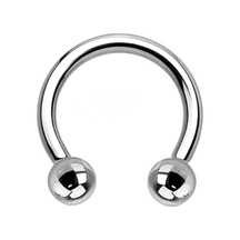 316 Cerrahi Medikal Çelik Tragus , Kıkırdak Ve Septum Piercing L Beden Gümüş Renk Koyu Yeşil
