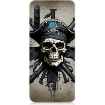 Realme 6i Uyumlu Korsan Kurukafa Desenli Silikon Kılıf