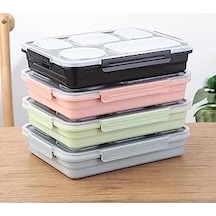 Bento 1600ml Lunchbox Tek Katlı 5 Bölmeli Çelik Sefer Tası Yemek Kutusu Açık Yeşil Bakır