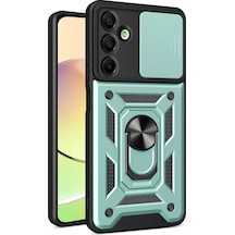 Newface Samsung Galaxy A16 5g Kılıf Pars Lens Yüzüklü Silikon - Yeşil