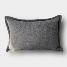 "grey" Dokulu Kırlent Kılıfı - 30x50 Gri