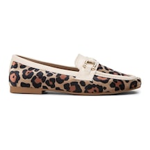 Deery Bej Rengi Leopar Desen Kadın Babet - K2067zbejc01 Bej
