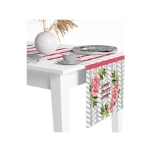Home Sweet Desen Runner Renkli Baskılı Masa Sunum Runner 40x148 Çok Renkli