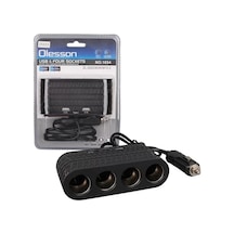 Hubrendy Sh Olesson 1654 12-24v Çift Usb - Type-c 120w 80cm Kablolu 4'lü Araç Çakmak Çoklayıcı