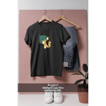 Oversize İslam Müslüman Sembol Tasarımlı Unisex T-shirt Siyah