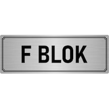 Metal Yönlendirme Levhası, Departman Kapı İsimliği F Blok 7x20 cm Gümüş Renk