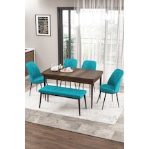 Barok Masa Sandalye Ve Bench Turkuaz