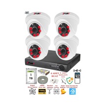 Fury 4 Kameralı 5mp 3.6mm Lens 2mp Görüntü 6 Atom Led Gece Görüşlü Fullhd Güvenlik Kamerası 1412a 1tb