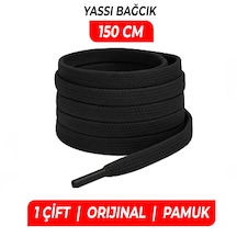 Wonkey Yassı Sneakers Spor Ayakkabı Bağcığı , Düz Bağcık , Yüksek Kaliteli Bağ, Spor Ayakkabılar İçin Premium Pamuk Bağı, Kaliteli Bağcık 1 Çift Siyah
