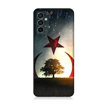 Samsung Galaxy M23 Uyumlu Silikon Kılıf Göktürkçe Türk Ve Ağaç Bayrak