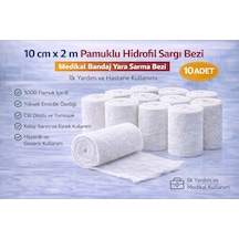 10 Cm X 2 M Pamuklu Hidrofil Sargı Bezi Medikal Bandaj Yara Sarma Bezi İlk Yardım Ve Hastane Kullanımı 10 Adet