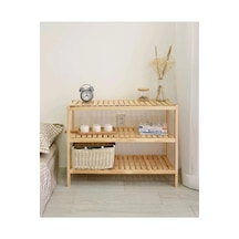 Ahşap Raf Çok Amaçlı Dekoratif Yan Sehpa Komidin Organizer Raf