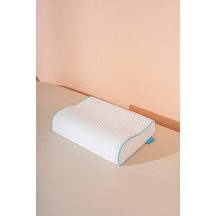 Boyun Destekli Ortopedik Visco Yastık 45x31x10/7 Cm Beyaz