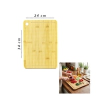 24x34x1.8cm Ahşap Bambu Kesim Panosu - Kesme Tahtası Bx40 Çok Renkli