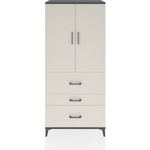 Hyperion Dolap Tek Raflı 3 Çekmeceli Tek Askılı 88x44x195 Antrasit-aytaşı Antrasit