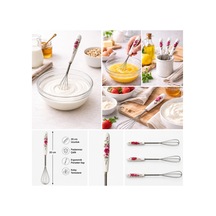 Bakgelal. Porselen Saplı 20 Cm Paslanmaz Çelik Mutfak Çırpıcısı Kek Hamur Yumurta Çırpıcı Beyaz