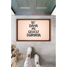 Rugmood Modern Dijital Baskı - Bi Daha Mı Gelicez Dünyaya - Kapı Önü Paspası Kahverengi