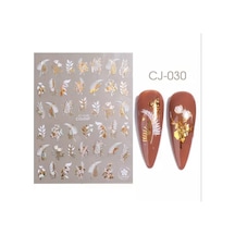 BORN PRETTY YAPRAK DESENLİ BEYAZ GOLD STICKER
