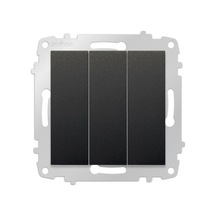 Ovivo Grano Siyah Natural Üçlü Anahtar Çerçevesiz - 6 Adet