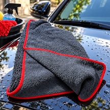 Profesyonel Mikrofiber Oto Kurulama Bezi- Kırmızı Kenarlı