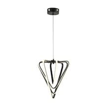 Üçgen 4'lü Oturma Odası Led Avize 9603-t18-6t-hz Siyah