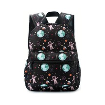 Büyük Kapasiteli Karikatür Lekeye Dayanıklı Hafif Sırt Çantası Dünya Siyah