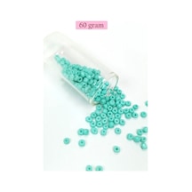 Tedar Dökme Cam Kum Boncuk Büyük Boy 6/0 4 Mm - 60 Gram - Açık Yeşil - Bnc124 Najmaddin (No:1) 8.5Cm X 10.5 Cm