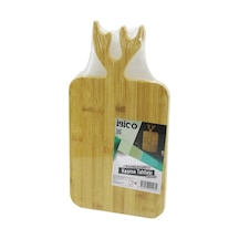 Dikdörtgen 22x38cm Ahşap Bambu Kesim Panosu - Kesme Tahtası Geyik Boynuz Figür Saplı Bx40 Çok Renkli