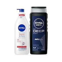 Men Erkek Deep Dimension Duş Jeli 500ml Ve Repair&care Nemlendirici Vücut Losyonu 400ml, Kuru Cilt Diğer