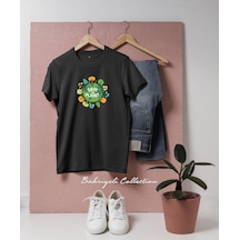 Oversize Save The Planet Trees Tasarımlı Unisex T-shirt Siyah