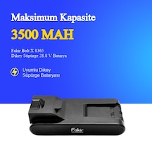 Fakir Bolt X 8365 Dikey Süpürge 3500 Mah 28.8 V Batarya  Uyumlu Uzun Ömürlü, Yüksek Performans Pil
