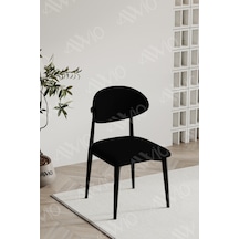 Avvio Siyah Polo Sandalye Mutfak Salon Yemek Odası Sandalyesi Metal Ayak
