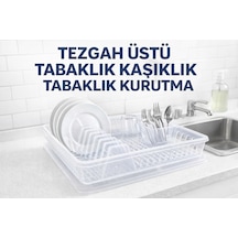 Şeffaf Tezgah Üstü Bulaşıklık - Tabaklık - Kurutmalık Bulaşık Düzenleyicisi