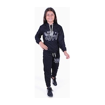 Fyk Kids Angel Baskı Detaylı Kız Çocuk Eşofman Takımı Siyah