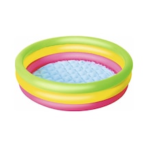 Bestway 3 Bölmeli Şişme Havuz 102x25 51104 Şişme Tabanlı Çok Renkli