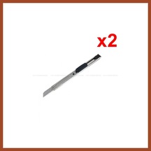 Bezos Metal Dar Maket Bıçağı İnce Falçata 9mm 2 Adet Pro