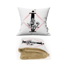 İ HARFİ Baskılı Kişiye Özel Hediye Dekoratif Yastık Opsiyonel Battaniye Hediye