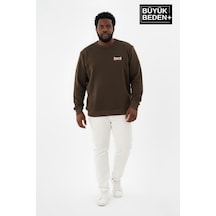 Süperlife Erkek Büyük Beden Brooklyn 1970 Baskılı Bisilet Yaka İnce Sweatshirt Spr26bsw956-3 Haki