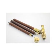 2 Adet Pirinç Dürbünlü Baston 95 Cm Boyunda Dürbünlü Yürüme Bastonu, Model 7422, Walking Cane, Spyglass