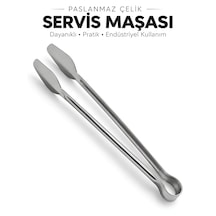 Beylini Paslanmaz Çelik Izgara Maşası Mutfak Servis Maşası Et Tavuk Sebze Kızartma Maşası 1 Adet