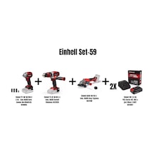Einhell Set-59 Einhell Tp-cw 18/350-c Li Bl Akülü Darb. Somun Sık-kömürsüz+einhell Te-cd 18/48 Li-i Akülü Darbeli Vidalama+einhell Axxıo 18/115 Q Akül