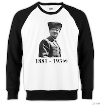 Atatürk 1938 Reglan Kol Beyaz Sweatshirt