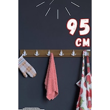 Arı 18 Kancalı Mutfak Askısı 3'lü Set 81,4x9,6 Cm - Şık Tasarım, Çok Amaçlı Düzenleyici Ve Yer Tasarrufu Kahverengi