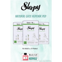 Sleepy 3'lü Gece Natural 16'lı Hijyenik Ped Ve Rosie Oda Kokusu